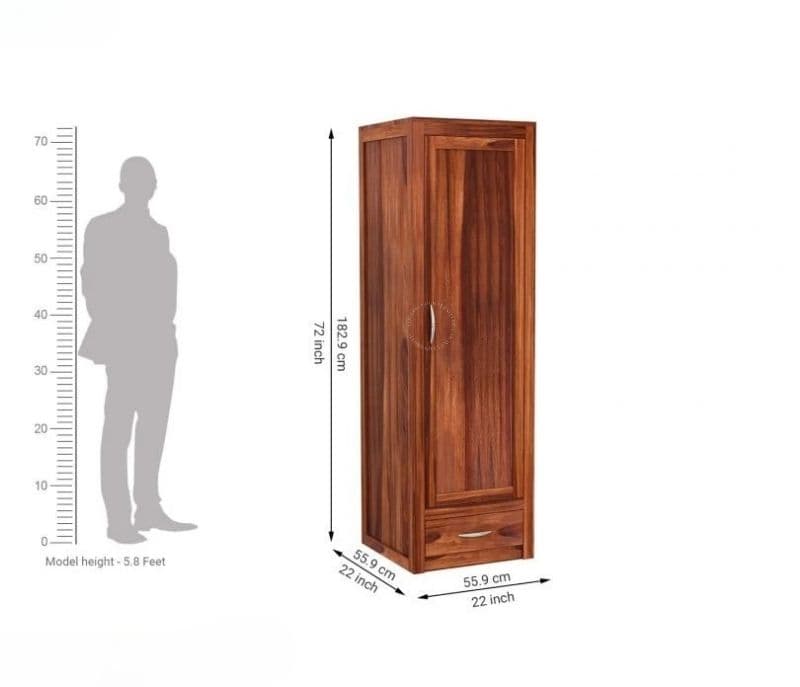 Image 6 for Amalia 1 Door Multi-Utility Wardrobe (Honey Finish)