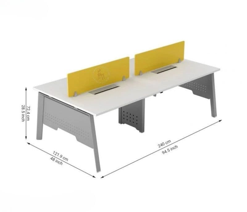 Image 7 for Kenzie Wood and Metal Workstation Table with Broad Legs