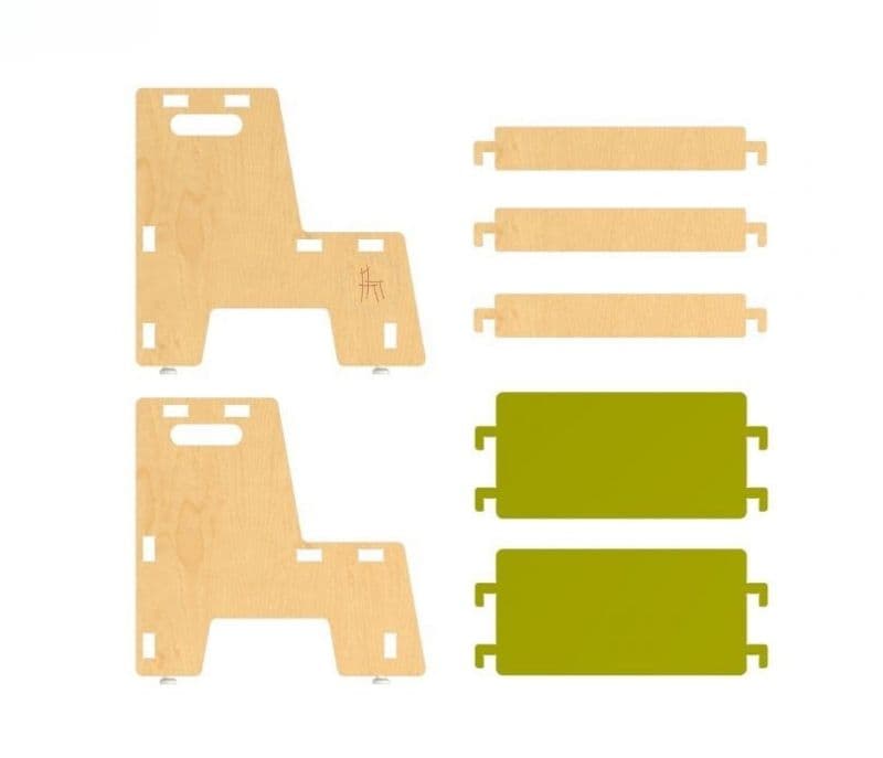 Image 4 for Aliza Green Wooden Kids Maroon Apricot Step Stool