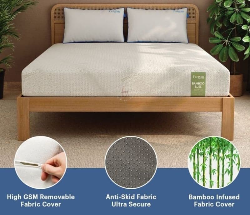 Image 5 for Estrella Bamboo Bliss Latex Mattress 10 Years Warranty Soft Feel Latex Pinhole Layer 7 Zone CNC-Cut Charcoal Infused HR Foam