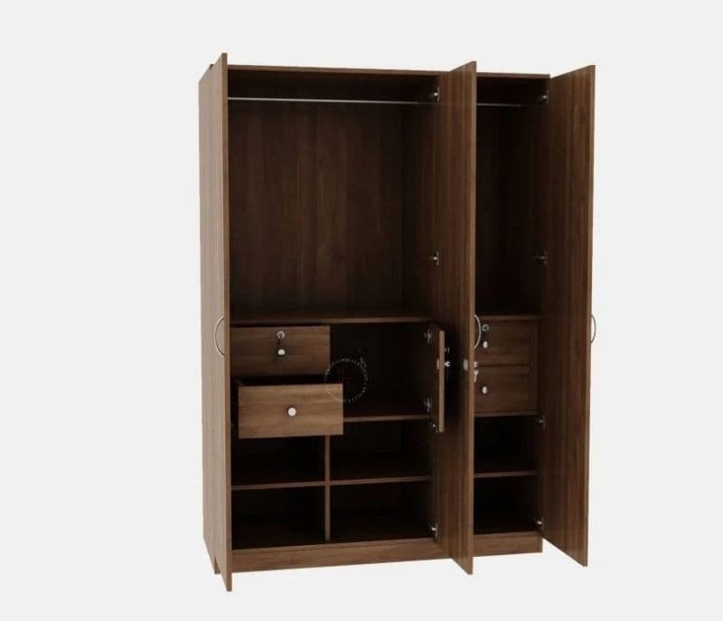 Image 6 for Petronilla 3 Door Multi Utility Wardrobe (Columbian Walnut Finish)