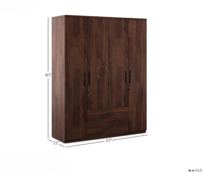 Image 6 for Tranquillo 4 Door Wardrobe (Exotic Teak Finish)
