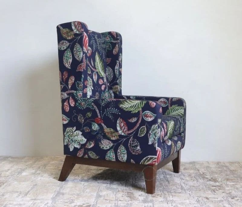 Image 5 for Sylvia Wingback Chair (Dusky Leaf)