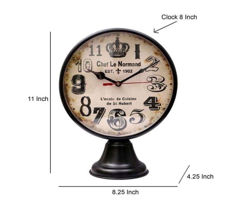Image 6 for Daphne Roomattic 8 Inch Beautiful Vintage Metal Table Clock