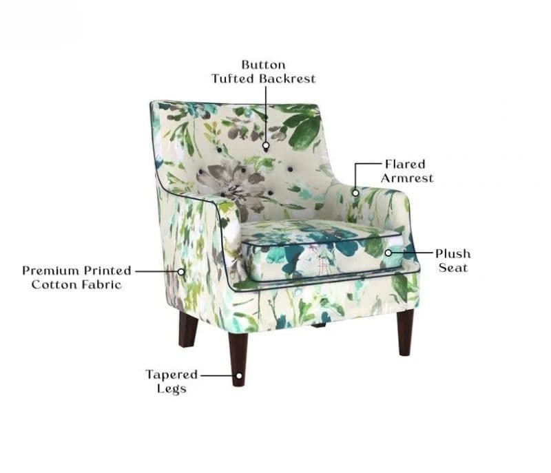 Image 5 for Belladonna Wing Back Chair (Walnut Finish)