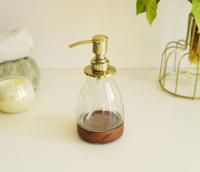 Image 9 for Emerson Designer Glass With Wood Bath Set of 6 Piece