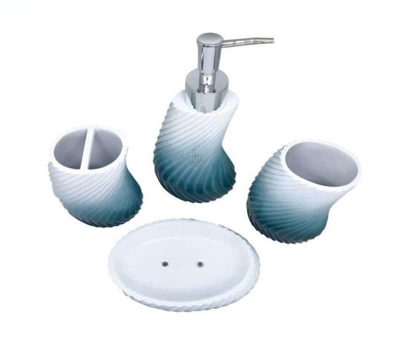Image 3 for Sloane Striped Textured Set of 4 Bathroom Dispenser
