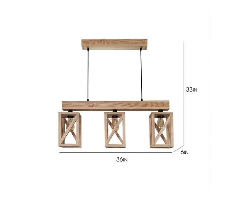 Image 7 for Alivia Brown Wooden Series Hanging Light