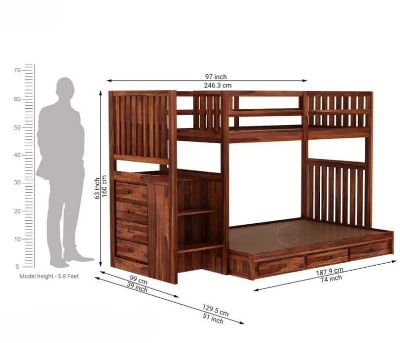 Image 7 for Palmira Bunk Bed (Honey Finish)