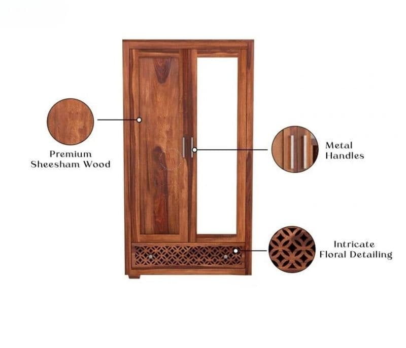 Image 5 for Pio 2 Door Wardrobe with Mirror