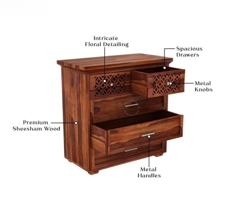 Image 5 for Brielle 5-Drawer Wooden Chest Drawers