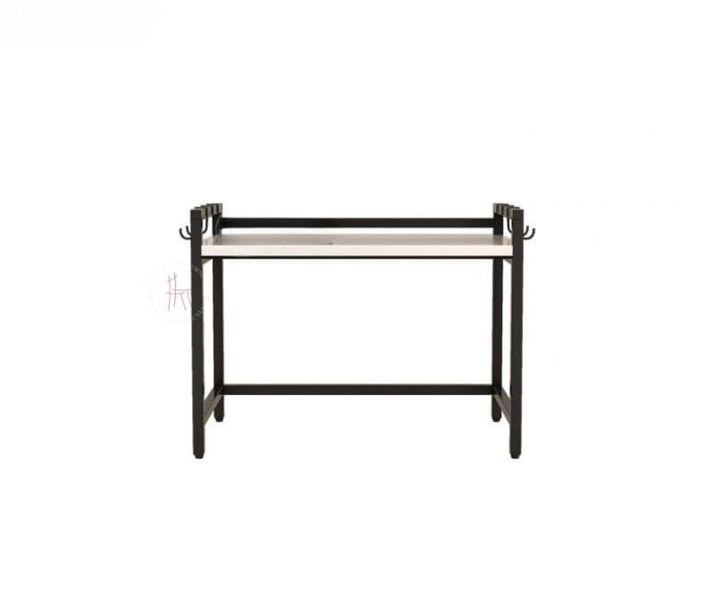 Image 2 for Skye Engineered Wood Microwave Stand With Kitchen Organizer Storage & Metal Hooks