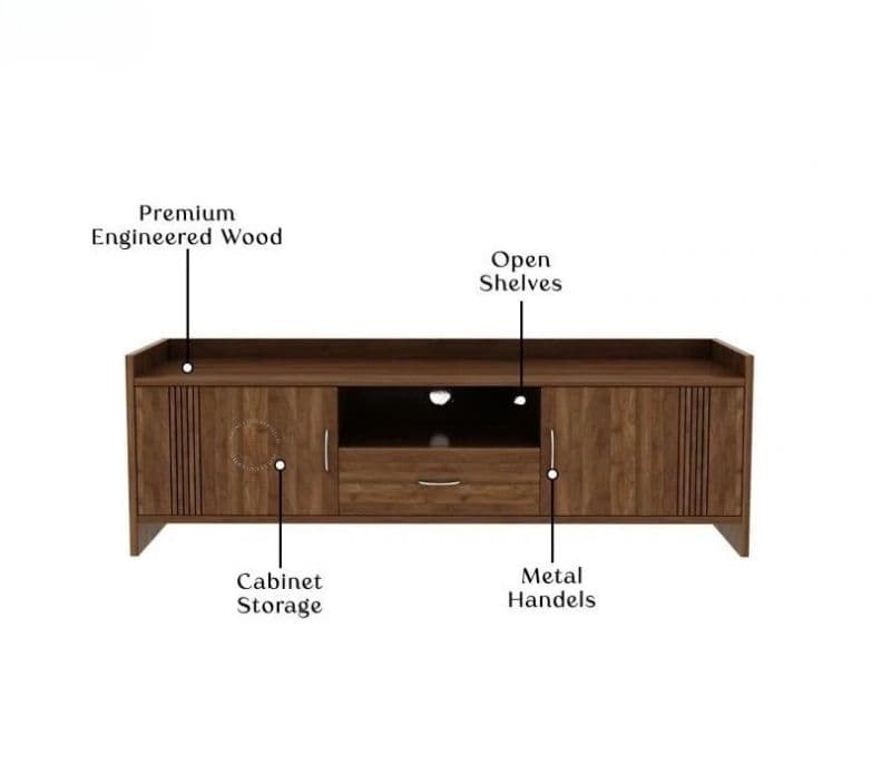 Image 7 for Evelynn Engineered Wood Floor Rested Tv Unit