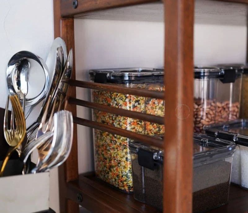 Image 4 for Solana Solid Wood Kitchen Rack (Teak Finish)