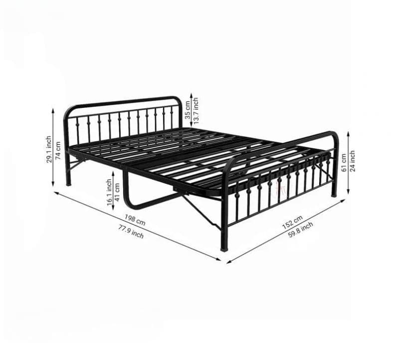 Image 4 for Mateo Folding Powder Coated Metal Queen Bed