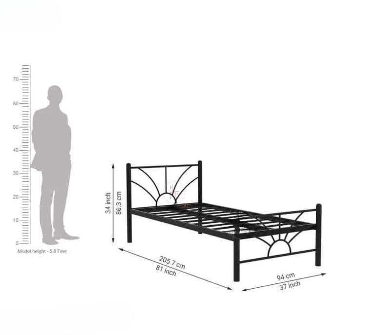 Image 7 for Oriana Powder-Coated Single Metal Bed