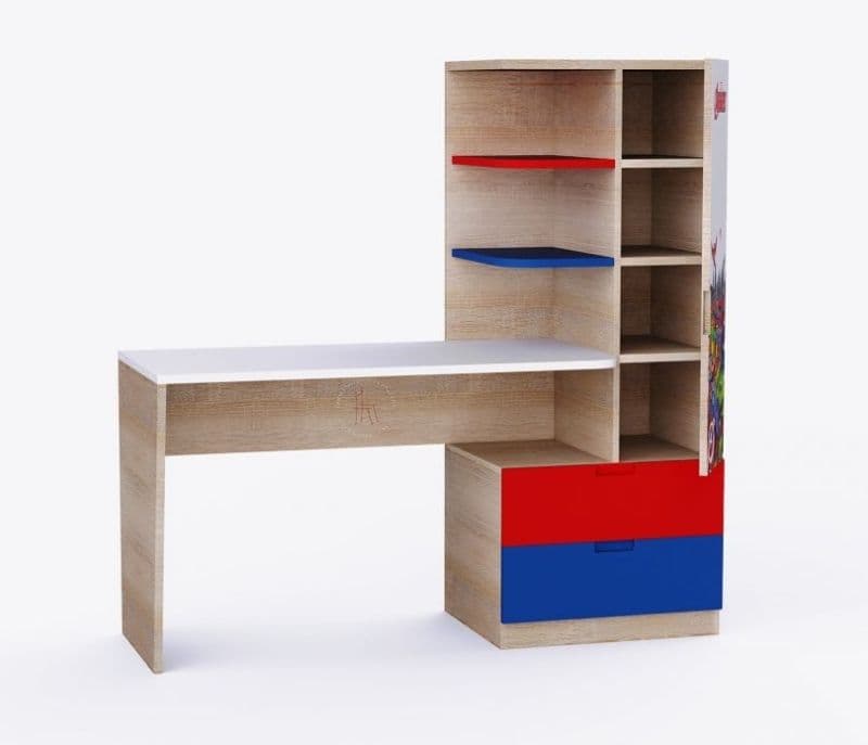 Image 7 for Shelby Finished Mr Practical Avengers Study Table with Cabinet and Drawers