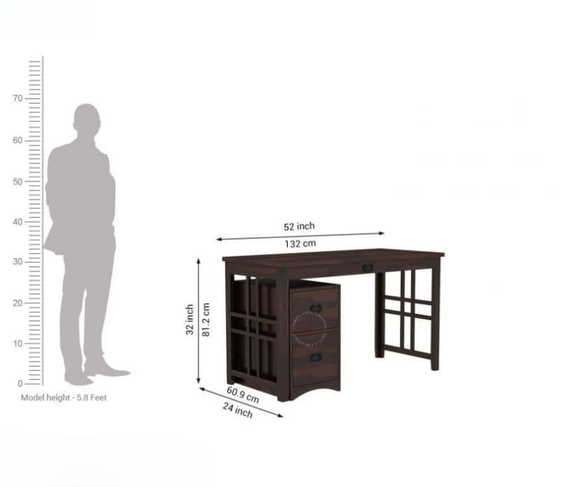 Image 8 for Loretta  Computer Table With Keyboard Tray and Drawer Storage (Walnut Finish)