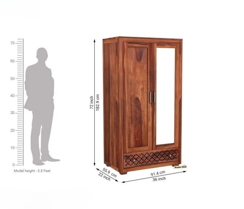 Image 7 for Pio 2 Door Wardrobe with Mirror