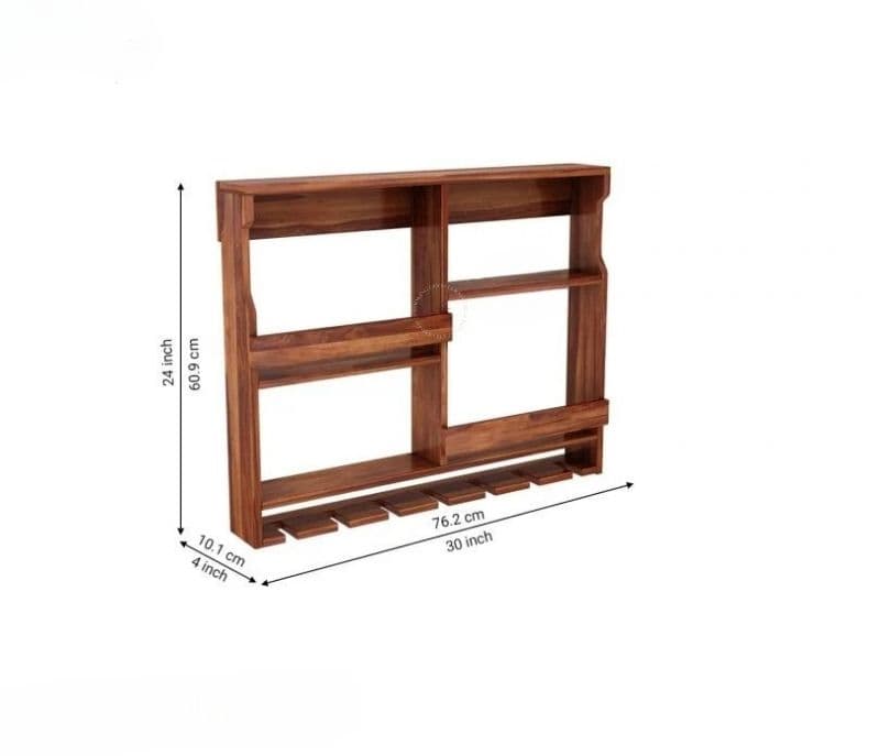 Image 7 for Saanvi Wall Mount Multipurpose Rack (Honey Finish)