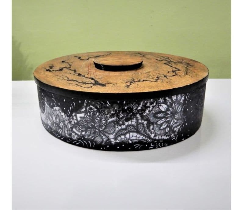 Image 3 for Black Wooden Printed Casserole