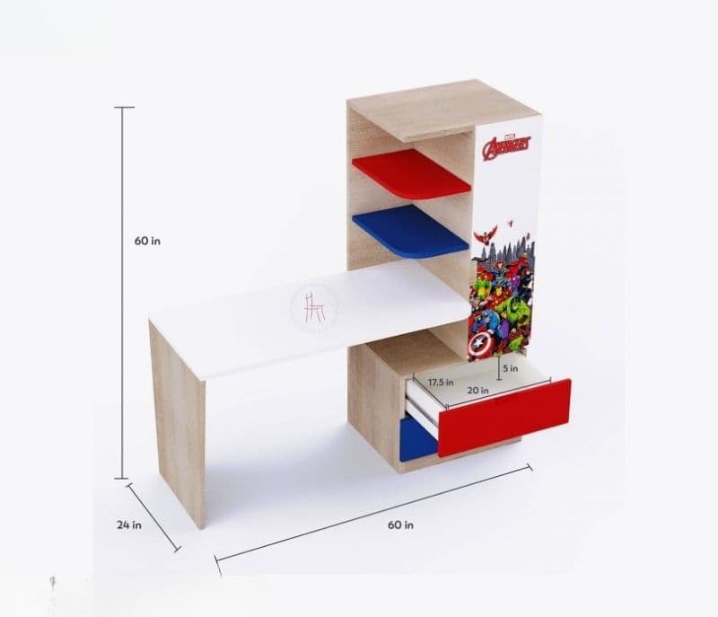 Image 10 for Shelby Finished Mr Practical Avengers Study Table with Cabinet and Drawers