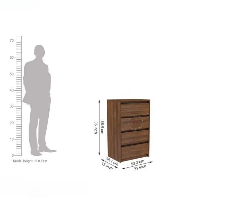 Image 8 for Kinsley 4-Drawer Wooden Chest Drawers