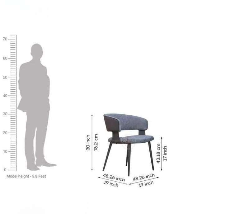 Image 8 for Avani 6 Seater Dining Set With Premium Grey Upholstered Chairs & Artificial Marble Top