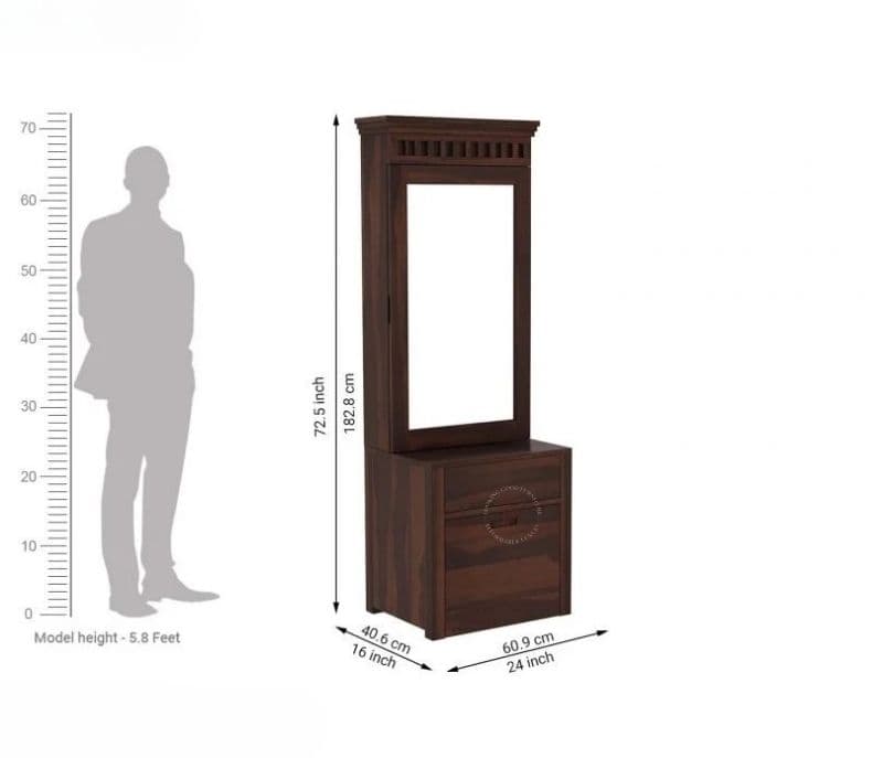 Image 10 for Genesis Dressing Table With Storage Stool (Walnut Finish)