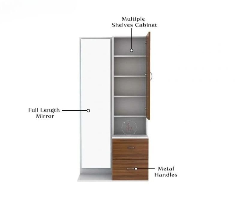 Image 9 for Paisley Engineered Wood Dressing Table with Cabinet and Pull-Out Drawers