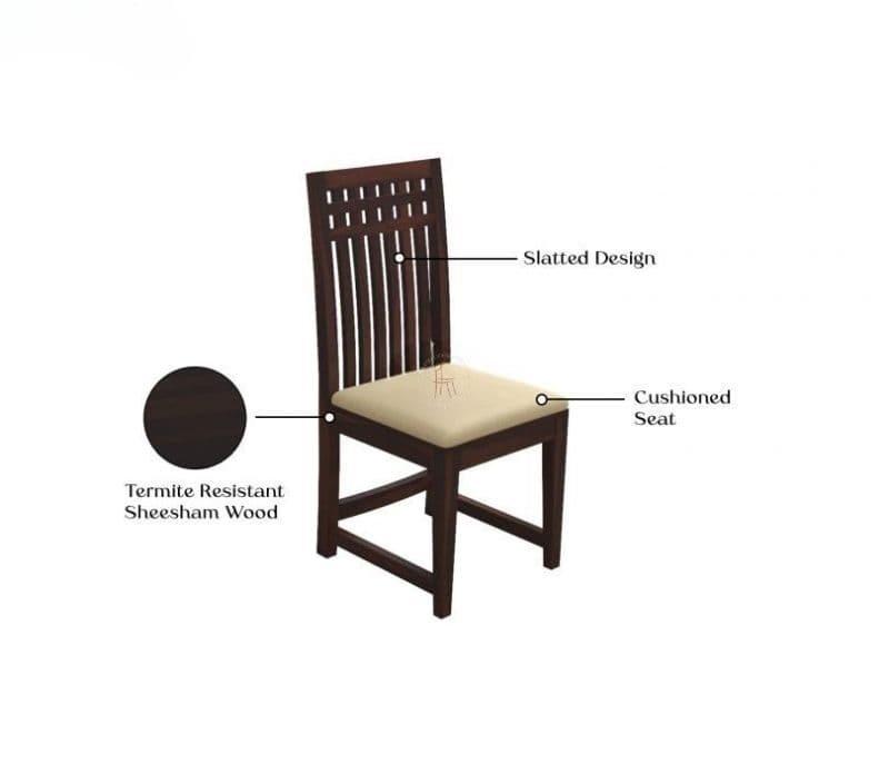 Image 9 for Karter  4 Seater Dining Set with Bench (Walnut Finish)