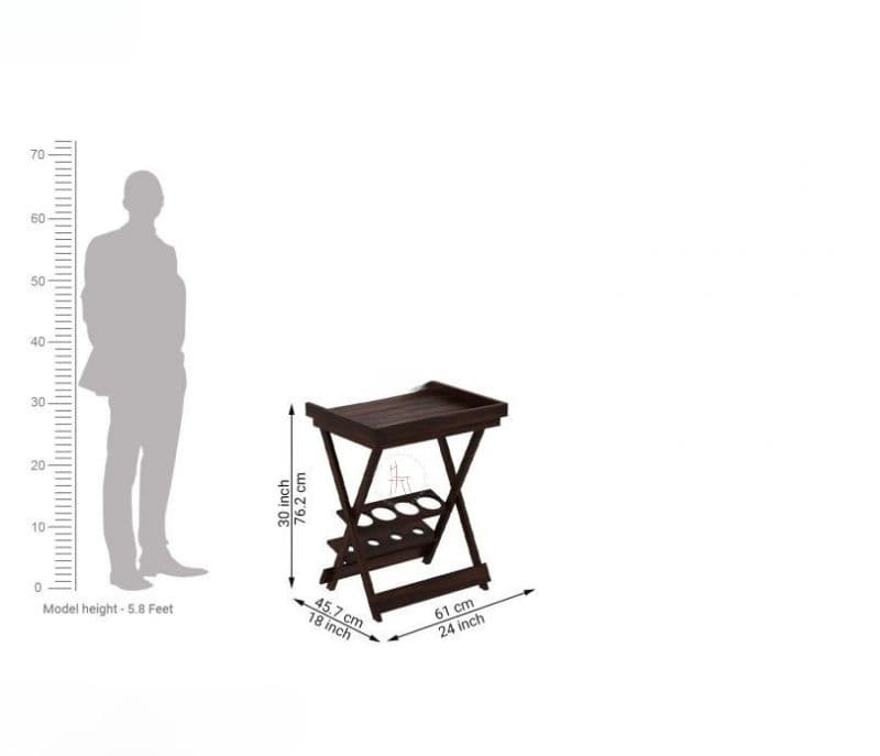 Image 9 for Violette Bar Trolley (Walnut Finish)