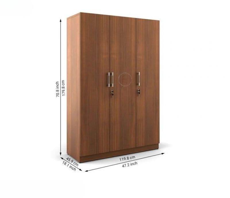 Image 8 for Massimiliano 3 Door Engineer Wood Wardrobe
