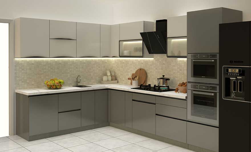 Ellis L Shape Modular Kitchen Design