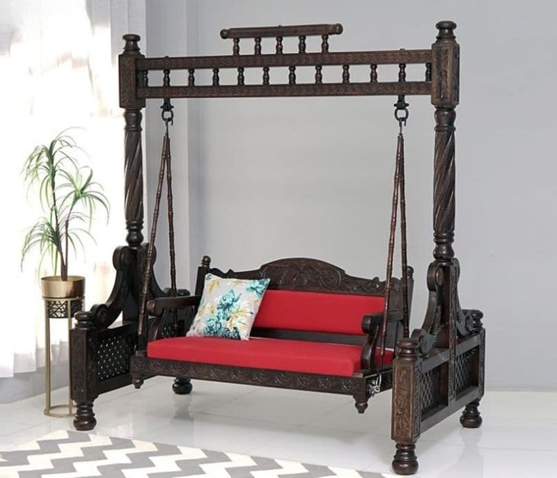 Image 6 for Antonella Wooden Swing Chair (Walnut Finish)