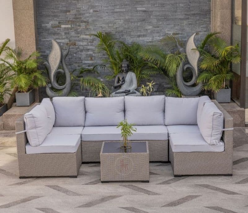 Lennon Wicker Modular 6 Seater Outdoor Set With Coffee Table