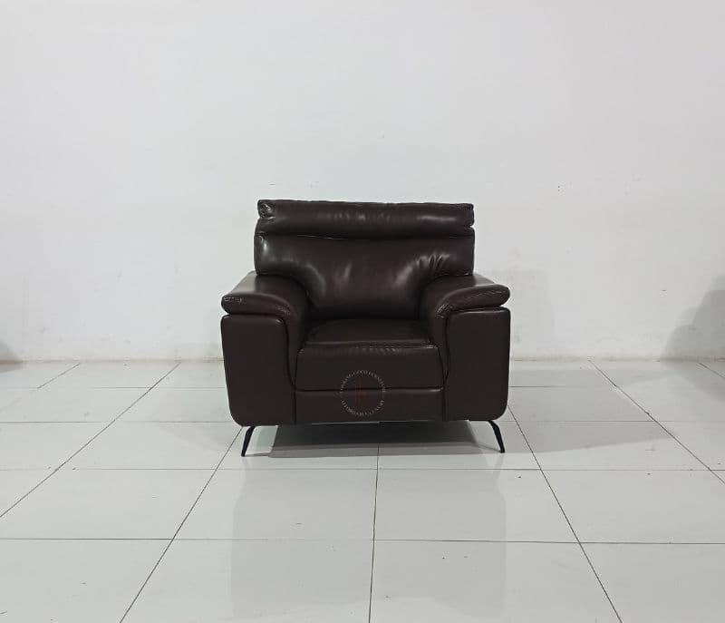 Image 3 for Leather Vette big brown sofa single seater (WH OTD)
