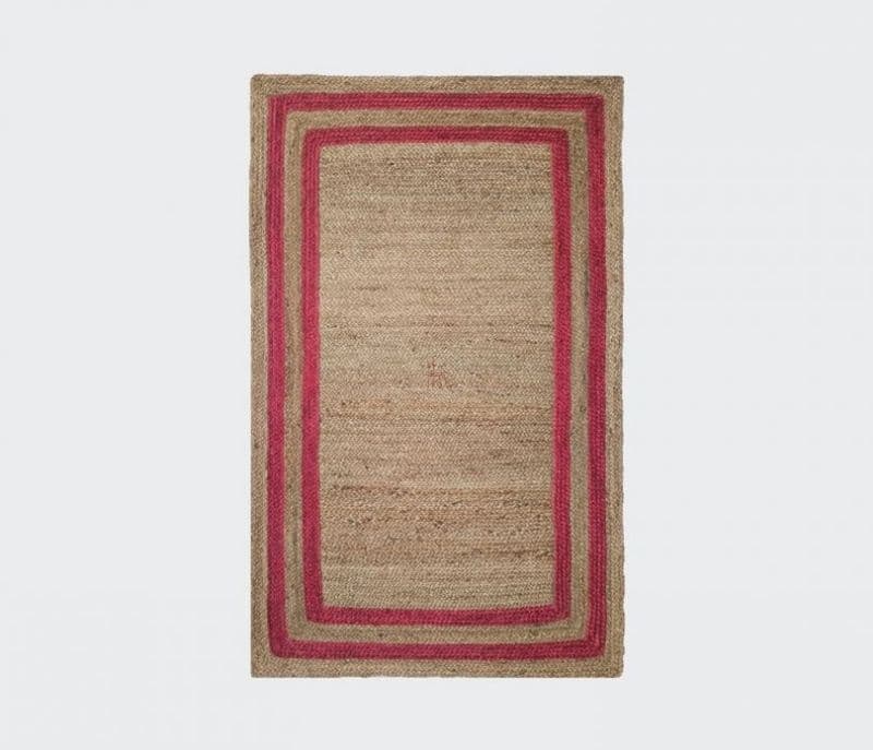 Image 2 for Mackenzie Red Braided Rectangular Handmade Jute Floor Carpet Living Room Carpet