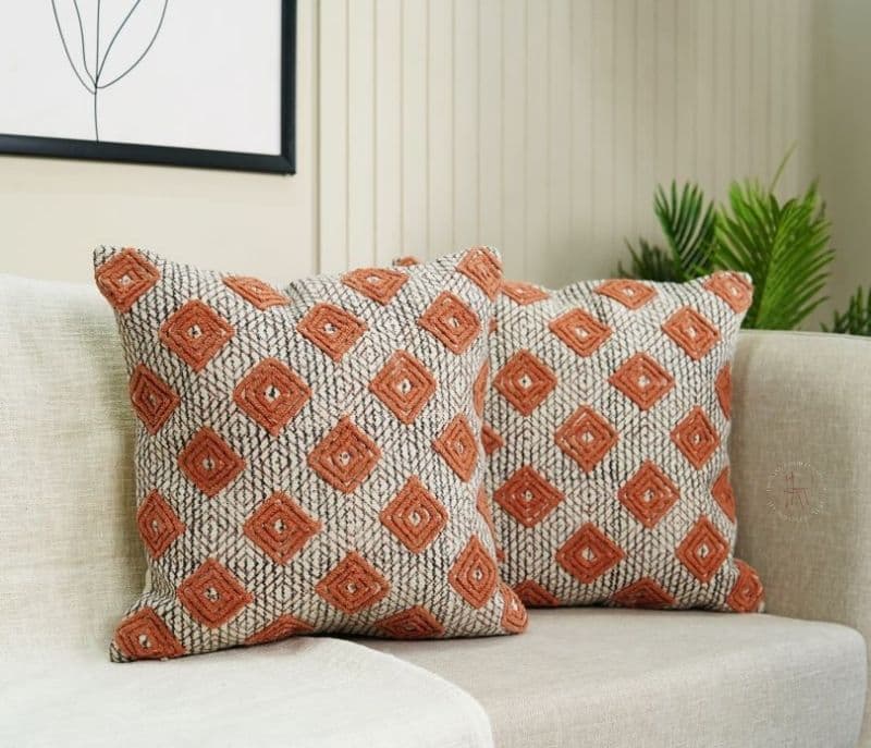 Marley Multicolour Hand Block Cotton Cushion Covers - Set of 2