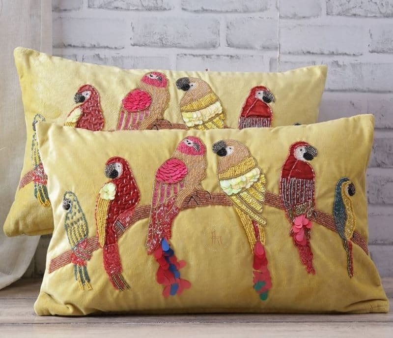 Kamila Beaded Sequin Velvet Cushion Covers - Set of 2