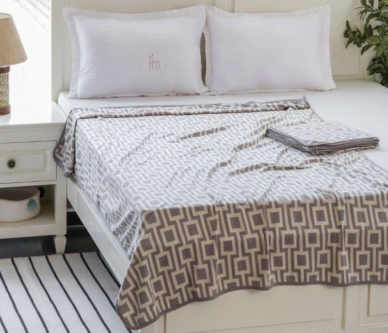 Image 2 for Dallas Box In Box 100% Cotton Knitted Single Bed AC Blanket- Set of 2