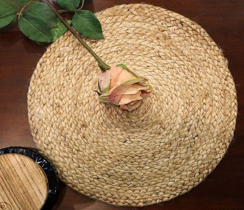 Amoura Jute Braided Round Table Placemats - Set of 2