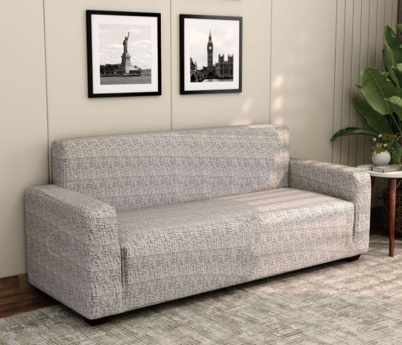 Sophia Classic Textured Solid Colored Polyester Spandex 3 Seater Sofa Cover
