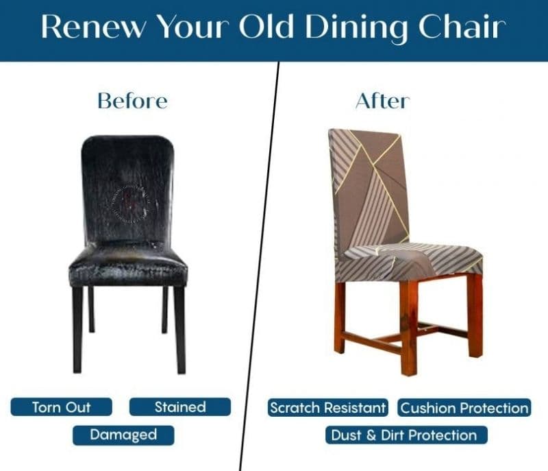 Image 7 for Scarlett Abstract Printed Polyester Spandex Dining Chair Cover Set Of 1