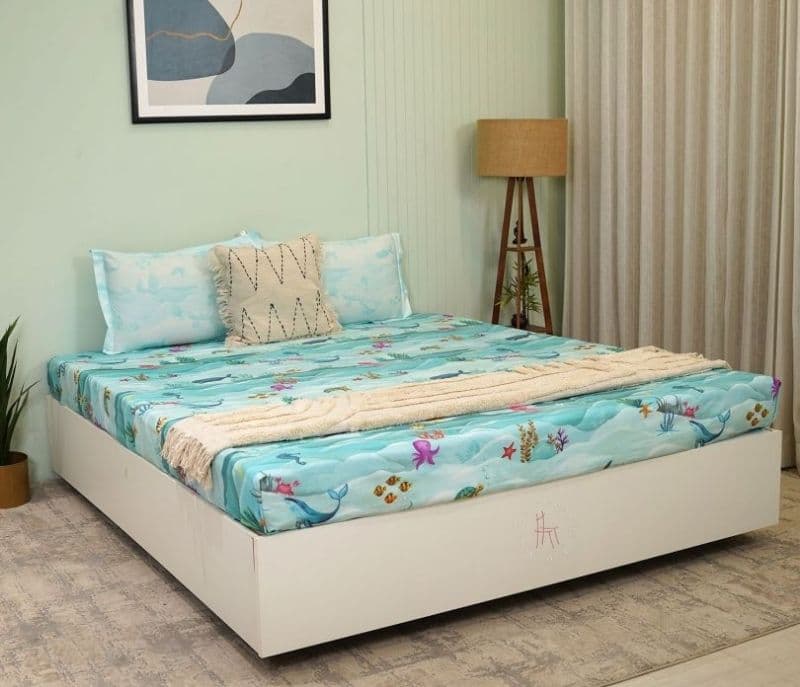 Image 3 for Mariella Seashore Flat Cotton Kids Bed Sheet King Size with 2 Pillow Covers