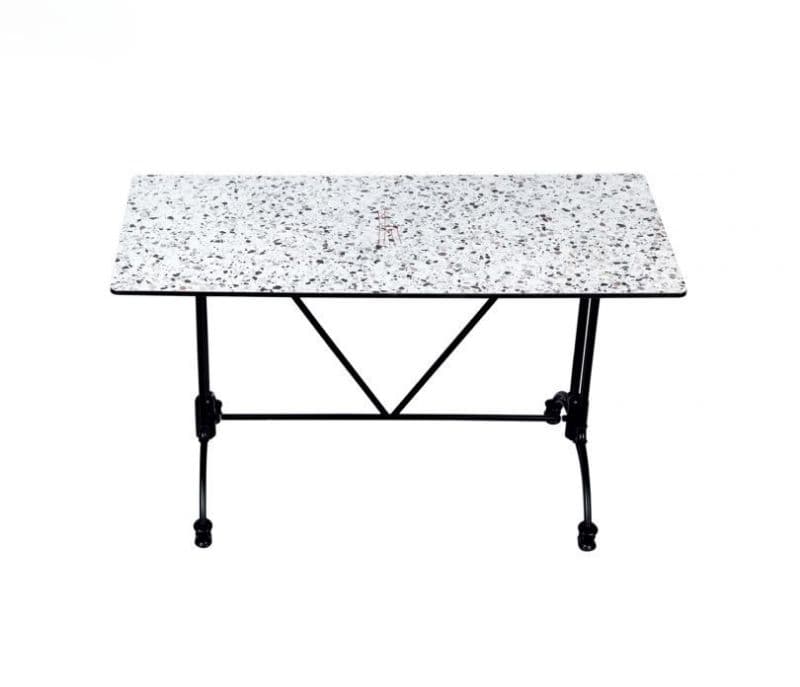 Image 2 for Presley Black and White Rectangle Shape Outdoor Garden Table