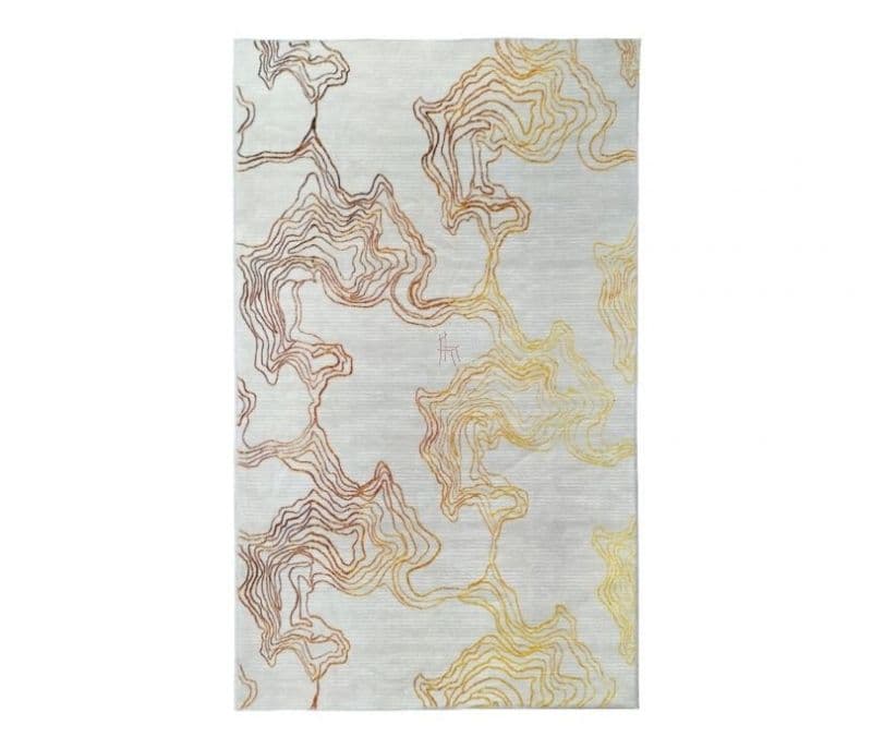 Image 4 for Elena Weave Abstract Beige Polyster 20 Knots Floor Carpet