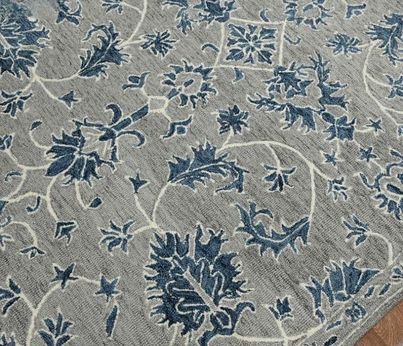 Image 2 for Hannah Pile Floral Hand-Tufted Kashmiri Wool Carpet for Living Room 8X10 Feet