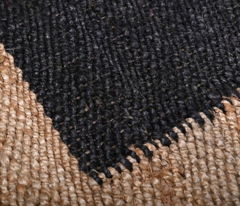Image 4 for Arianna Black and Brown Hand-woven Jute Solid Pattern Floor Runners