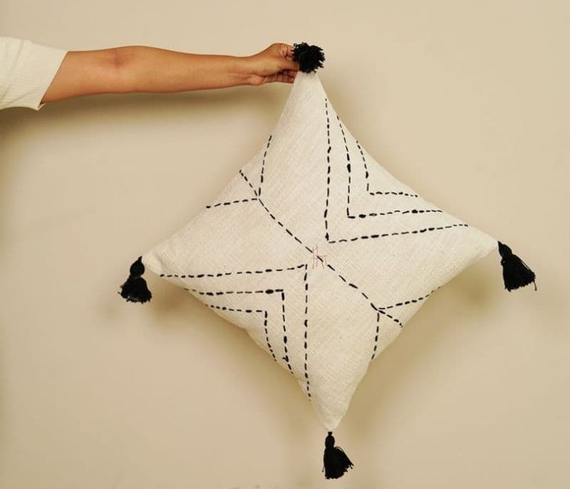 Image 2 for Alessia White Hand Work Cotton Cushion Covers - Set of 2